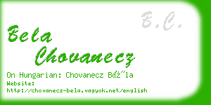 bela chovanecz business card
